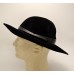 Black Wool Betmar New York Hat With Matching Leather Accent Ladies Vtg Sz M EUC  eb-14479685